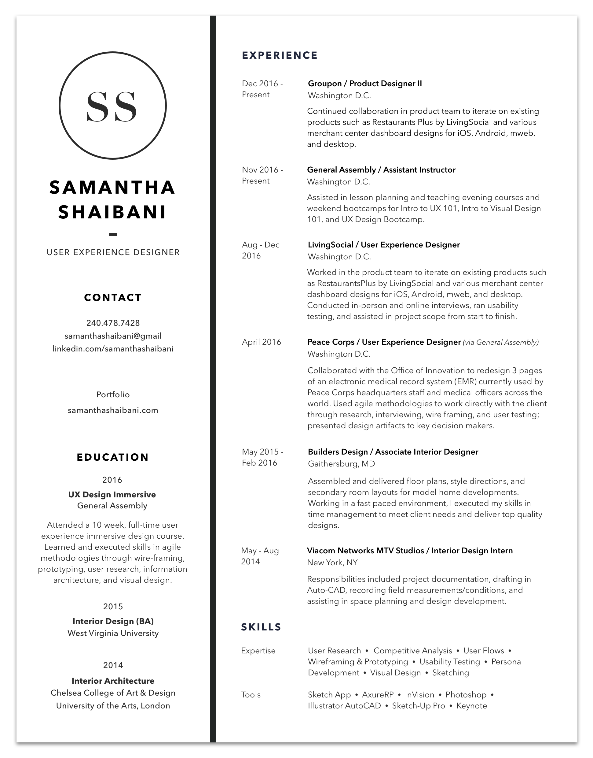 Resume Samantha Shaibani